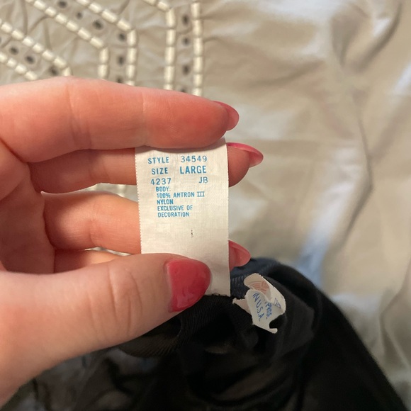 Sears black lace satin slip skirt - Picture 3 of 3